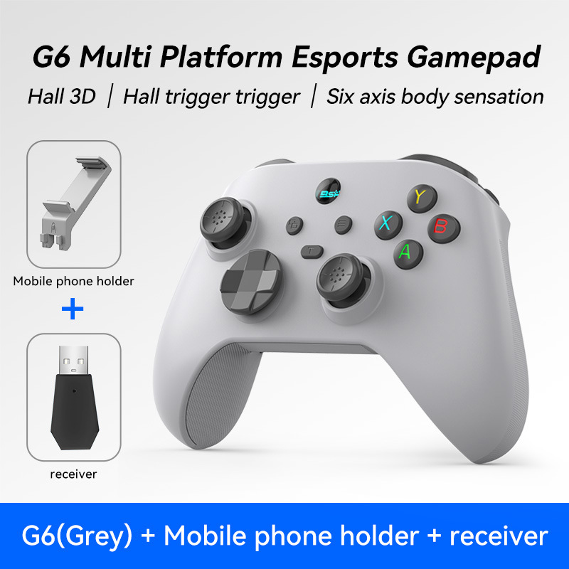 El nuevo controlador de juego inalámbrico G6 doble Hall vibración somatosensorial cabello continuo Switch Android IOS/PC controlador Bluetooth