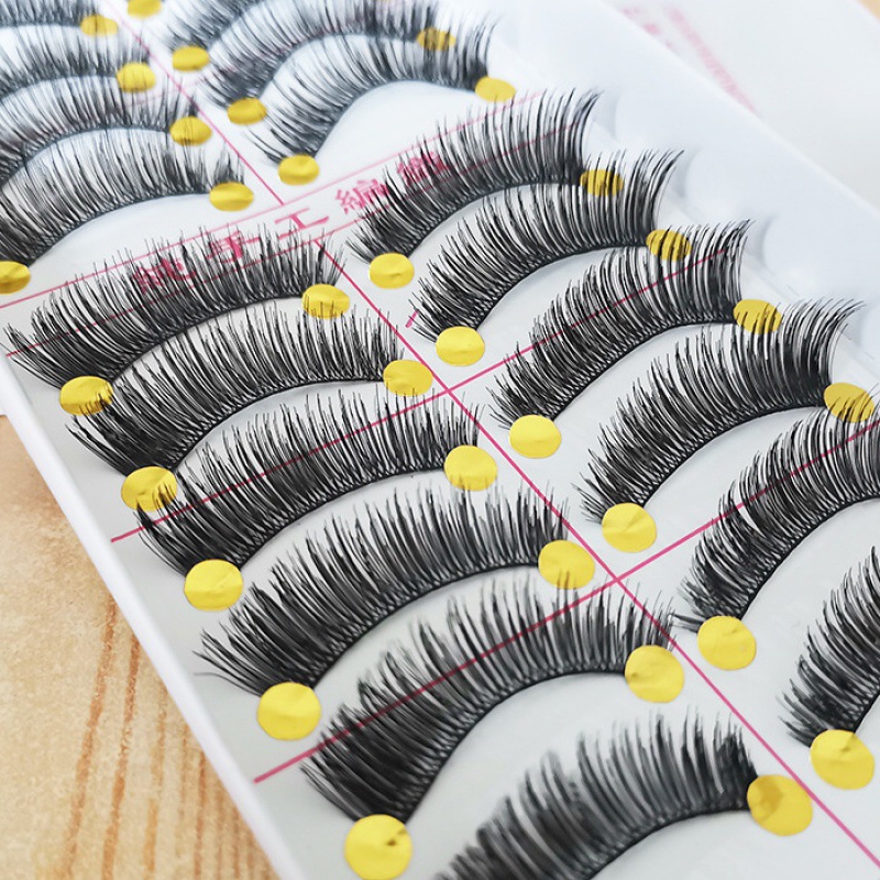 Taiwan's Pure Handmade False Eyelashes with Longed Eyelashes and Encrypted Eyelashes M21 Cotton Thread Stems 10 Pairs