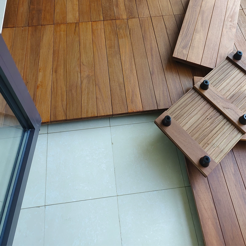 Поднятая бесшовная водонепроницаемая напольная доска для солнечной комнаты, защита от солнца на балконе, антикоррозийная древесина, напольное покрытие из цельного дерева, ванная комната, поднятый сад
