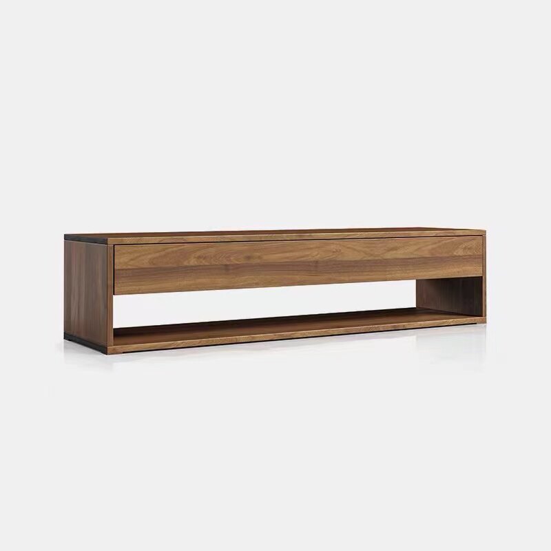 American-style oak solid wood TV cabinet for small living rooms, simple modern high-end TV cabinet and media console