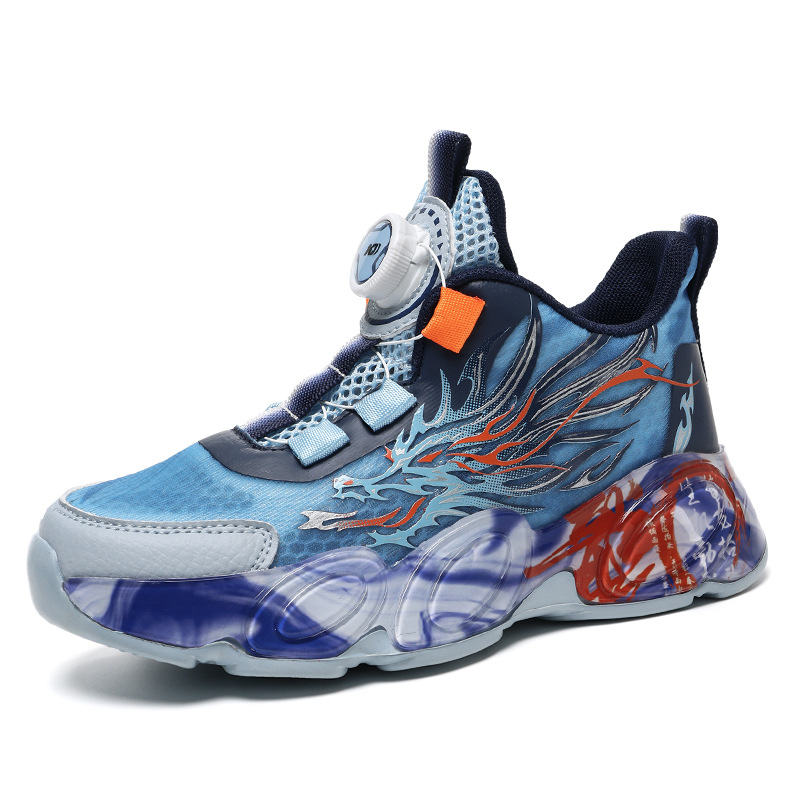 Primavera y otoño nuevos zapatos de baloncesto infantiles ligeros y transpirables zapatos deportivos para niños de moda para niños grandes zapatos de carreras