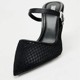 Summer New Women's Shoes 2024 Black Mesh High Heels Slim Heels with Open Heels Versatile Pointed Single Shoes for Women