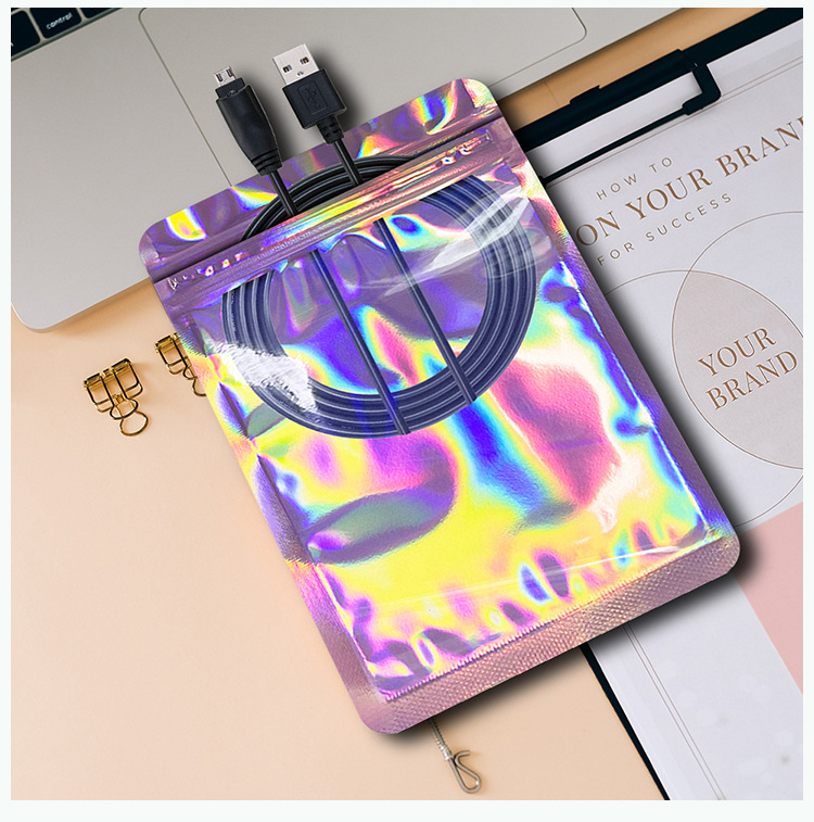 Simple Style Solid Color CPP OPP Laser Film Jewelry Packaging Bags display picture 3