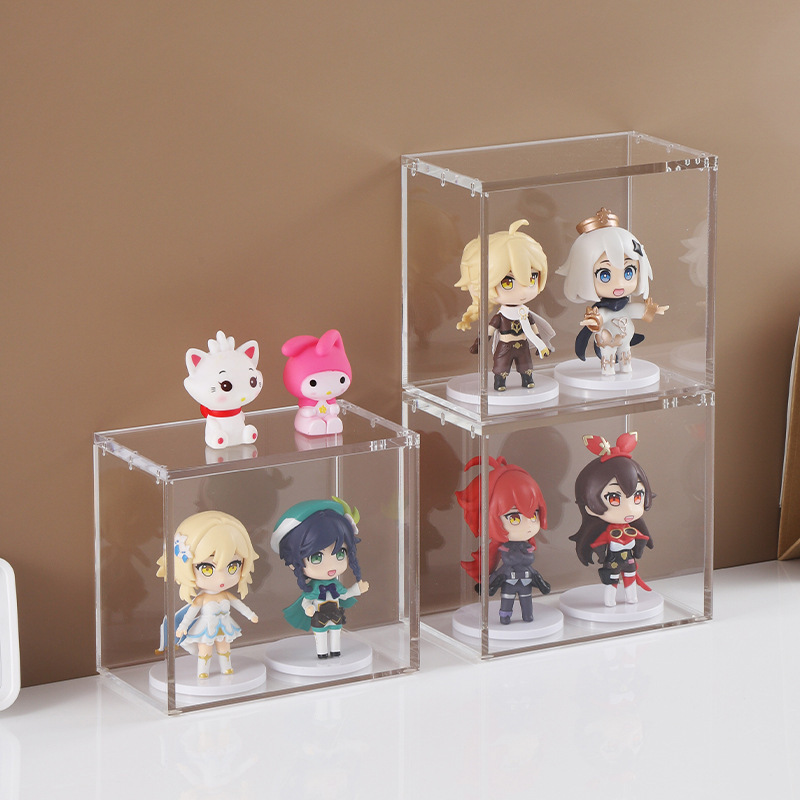 防塵カバー付き積み重ね可能なアクリルフィギュアボックスディスプレイボックスポケモンゲームカード収納ボックス卸売|undefined