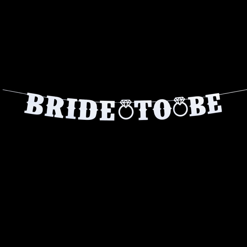 跨境bride to be珠光纸字母拉旗Miss to mis拉花订婚派对装饰横幅|undefined
