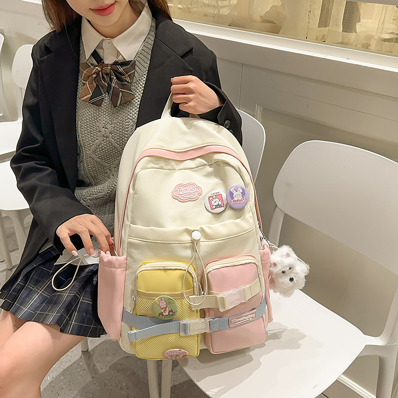 韓国インスタイル マルチポケットランドセル 女子中学生向け 高見え大容量リュック 大学生旅行リュック|undefined