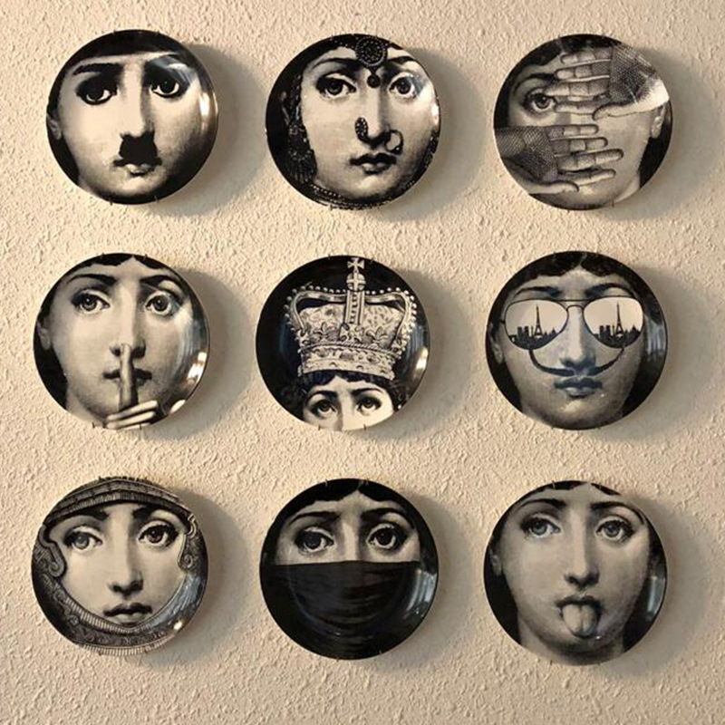 意大利人脸系列装饰挂盘 壁挂墙饰客厅摆件陶瓷艺术摆盘西餐盘8寸