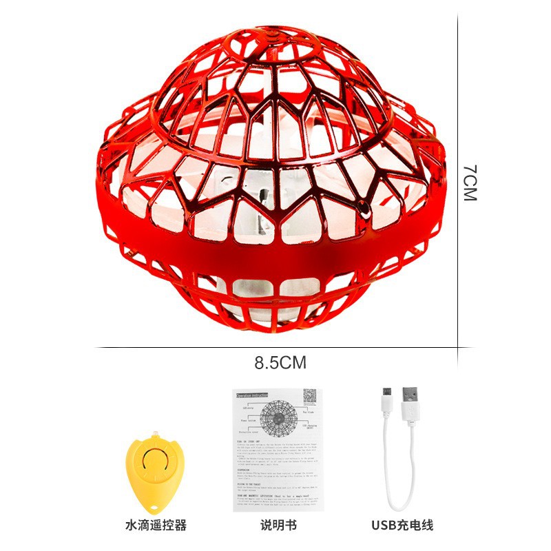 Nuevo OVNI transfronterizo platillos voladores giroscópicos bolas de tecnología negra bola de vuelo luminosa inducción aeronave juguete explosivo