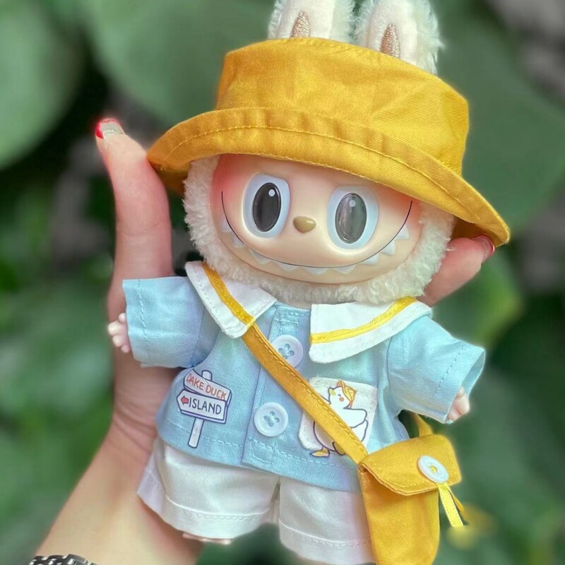 Only clothes Labubu doll clothes 17cm heart Macaron Labu cloth doll clothes change for cross-border