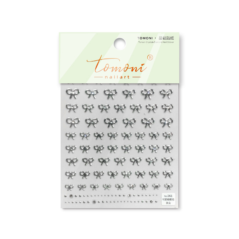 Tomoni marca tata cooperación cristal diamante uñas pegatinas japonés lindo uñas pegatinas uñas arco TA256