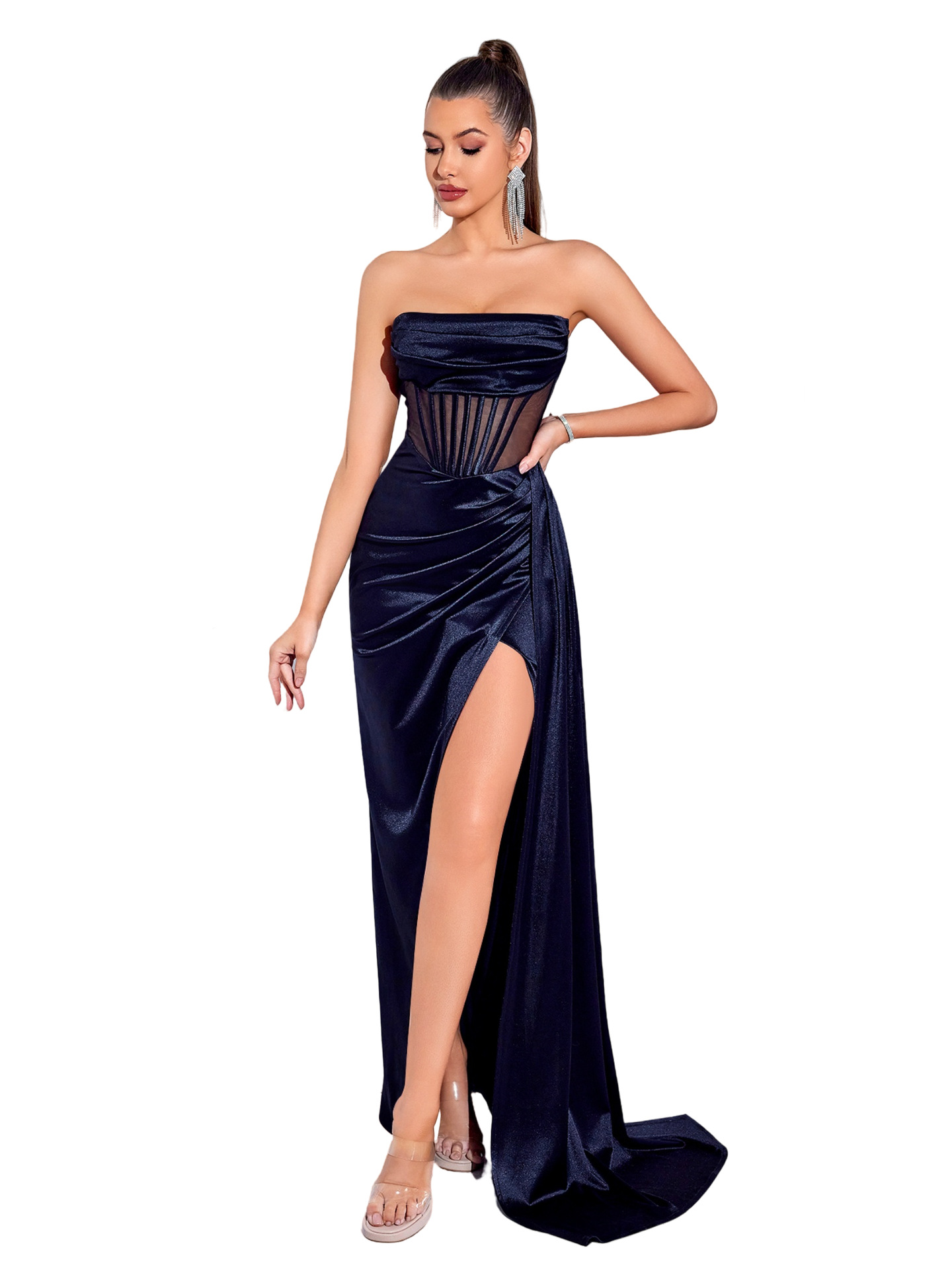 Comercio exterior transfronterizo vestido de mujer blanco top de tubo sexy vestido de noche de alta gama vestido de fiesta de moda personalizado