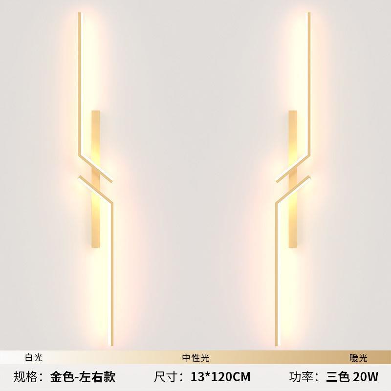 Luz simple moderna rejilla de lujo sala de estar TV lámpara de pared de fondo minimalista tira red creativa dormitorio lámpara de noche