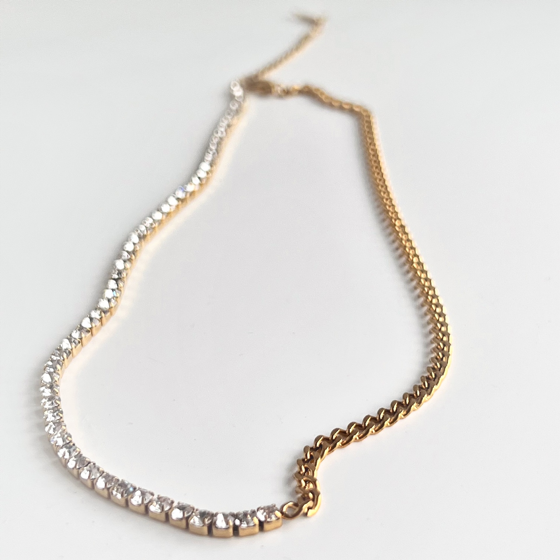 Wholesale Glam Solid Color Titanium Steel Zircon Necklace_colorza_9