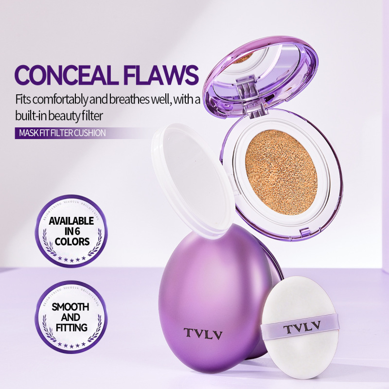 Cross-Border New Product Tvlv Lightweight and Conformable Cushion Foundation, Waterproof, Sweat-Proof, Non-Smudging, Non-Whitening, Pore-Brightening, Wholesale Cross-Border New Product Tvlv Lightweight and Conformable Cushion Foundation, Waterproof, Sweat-Proof, Non-Smudging, Non-Whitening, Pore-Brightening, Wholesale