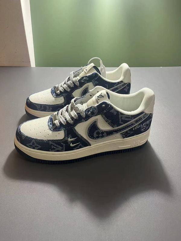 AF1 スニーカー 黒と白のシルク vl ジョイント ロートップ エア フォース ワン 男女兼用 藤原ヒロシ キャンパス カジュアル トレンド シューズ|undefined