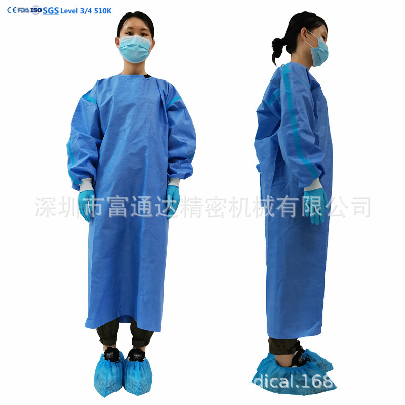510K一次性隔离衣 民用出行防飞沫防护隔离服 CE ASTM F1671