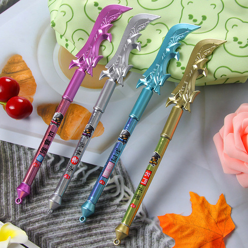 Qinglong Yan Yue Knife Neutral Pen Anime-Related Peripheral Weapon-Shaped Pen Creative Stationery Student Water-Based Pen for Office Use