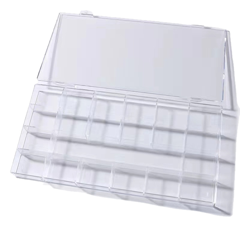 21 rejilla de acrílico caja de almacenamiento de la joyería nail art sub-caja de embalaje DIY caja de almacenamiento de cuentas ventas directas de la fábrica