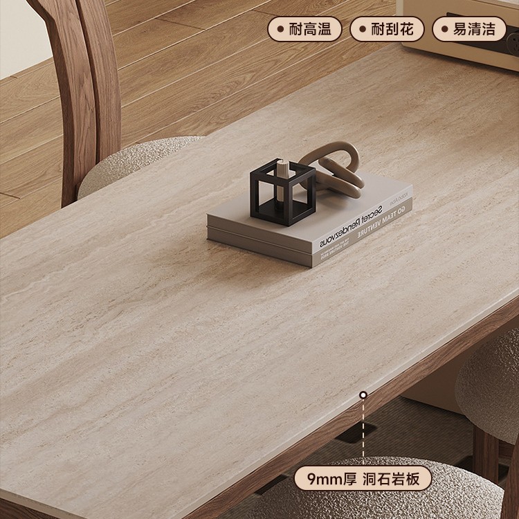 Mesa de mesa de isla de roca, mesa de comedor, hogar, estilo retro, apartamento pequeño, cocina retráctil, caída de acrílico de madera maciza de alta gama