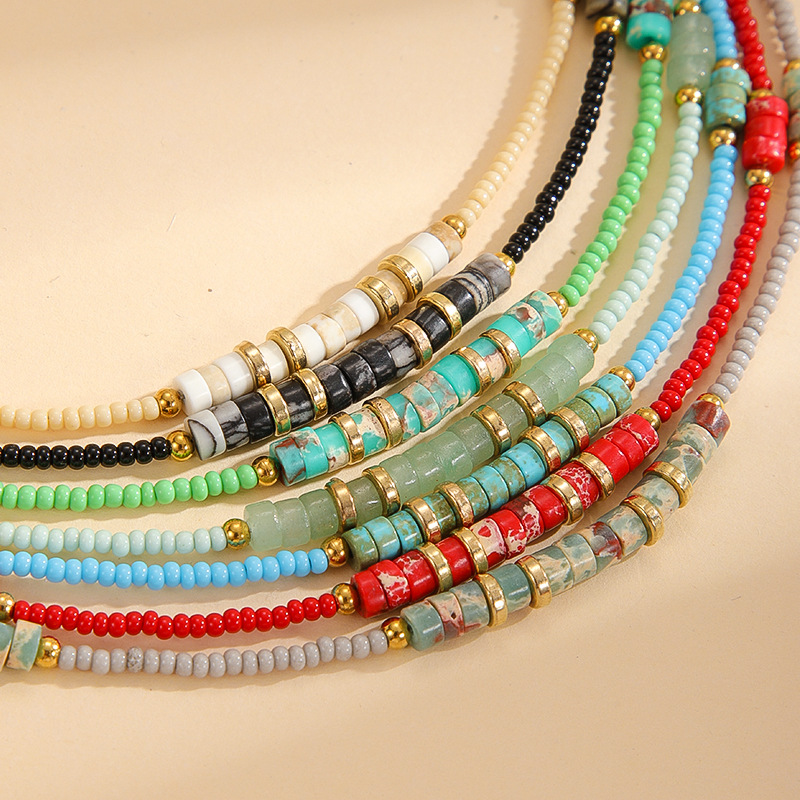 Miyuki Japón importó cuentas redondas Bohemia Picasso pequeño collar de piedra 2023 verano nuevo