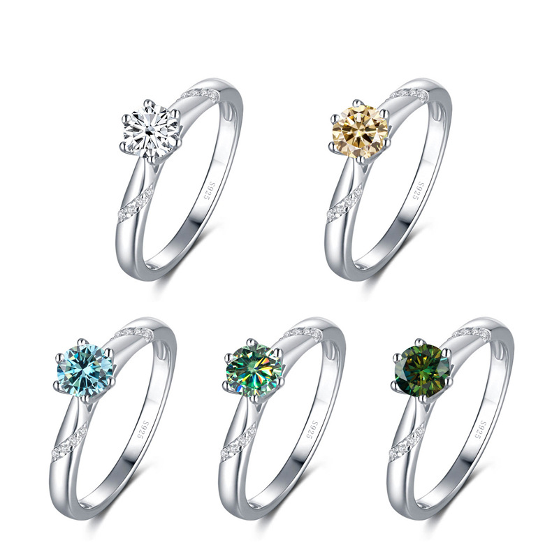 Color psíquico seis garras anillo de piedra de mozanite 123 quilates joyería de piedra de mozanita temblar el mismo tipo de venta caliente transfronteriza