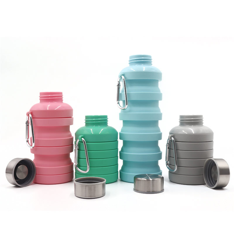 Taza de agua plegable de deportes al aire libre para viajar con hervidor portátil retráctil resistente a altas temperaturas y desgaste de grado alimenticio taza de agua de silicona