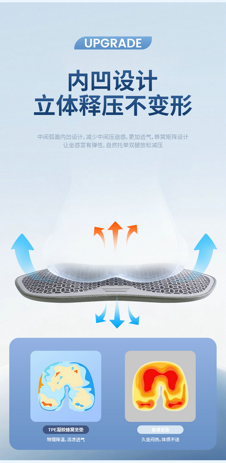 Amazon Gel Car Lumbar Support Cushion Office Chair Backrest Cushion Lumbar Support Non-Fatiguing Artifact Cross-Border Wholesale