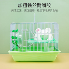 Factory direct sales hamster cage double-layer cat head cage gold wire bear nest large hamster villa silent run universal four seasons