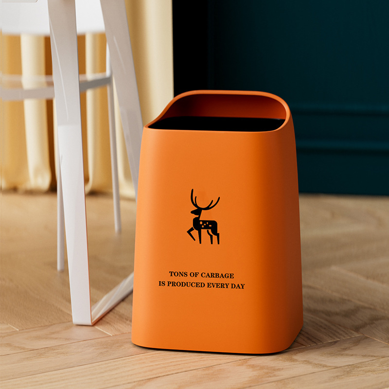Double-Layer Gap Trash Can for Home Use in Bathroom and Living Room, Large Capacity Square Storage Bin for Gap Storage
