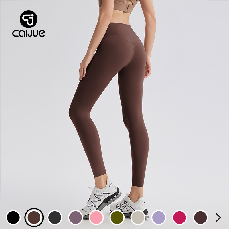 Caijue Upgraded Sixth-Generation Double-Sided Brushed Shark Pants High-Waisted Naked-Feel Yoga Wear Running Fitness Pants Butt-Lifting Yoga Pants