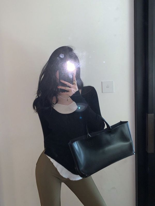 假两件拼接撞色针织衫女春秋设计感小众v领内搭打底衫长袖t恤上衣|undefined