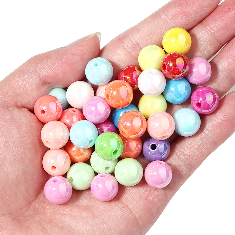 100g Weight Beads Jewelry Making Type Jewelry Accessories Classification 1 Set Quantity Arylic Material Round Pattern Plating Design Simple Style Style 1 Set Arylic Round Beads 6