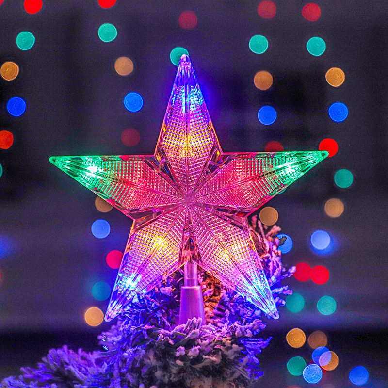 Christmas tree top star decorative light five-pointed star atmosphere Christmas Lights Christmas tree top light tree top star led Star Light