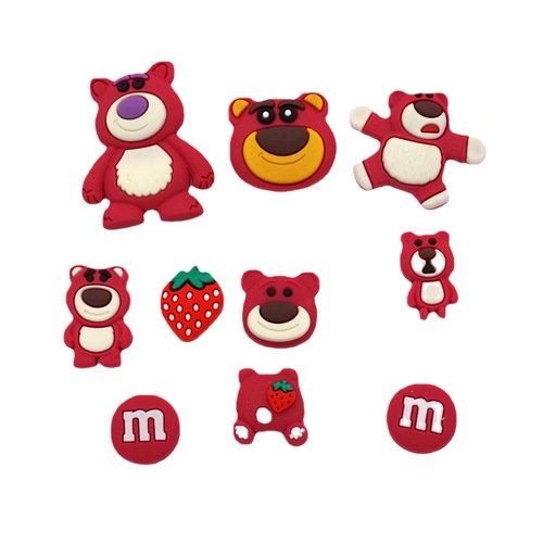 Cross-border Amazon hole shoe accessories DIY cartoon new creative matching shoe buckle INS strawberry bear set