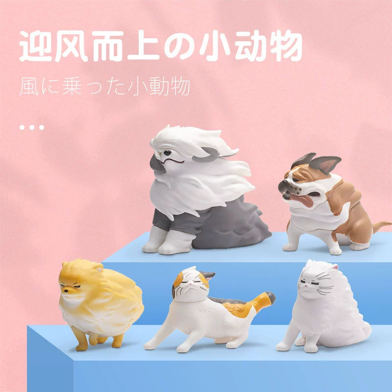 Животные на Qualia Gacha в Японии не потеряют ветерок кот и собака слепой ящик не может быть сломан ветром