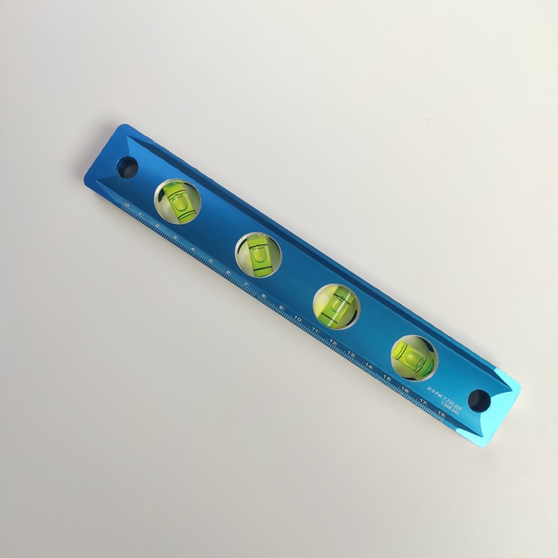 铸铝铝合金水平尺  四水泡高精度水平尺带刻度  迷你电工带磁鱼尺