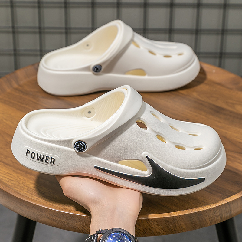 A generation of hair hole shoes men's summer excrement feeling wear men's Baotou outdoor trend beach sandals