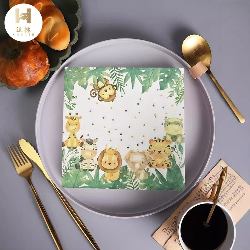 Printed Napkin Lion Square Paper Premium Restaurant Hotel Festival Celebration Disposable Cross Border Paper Towel Wholesale Printed Napkin Lion Square Paper Premium Restaurant Hotel Festival Celebration Disposable Cross Border Paper Towel Wholesale