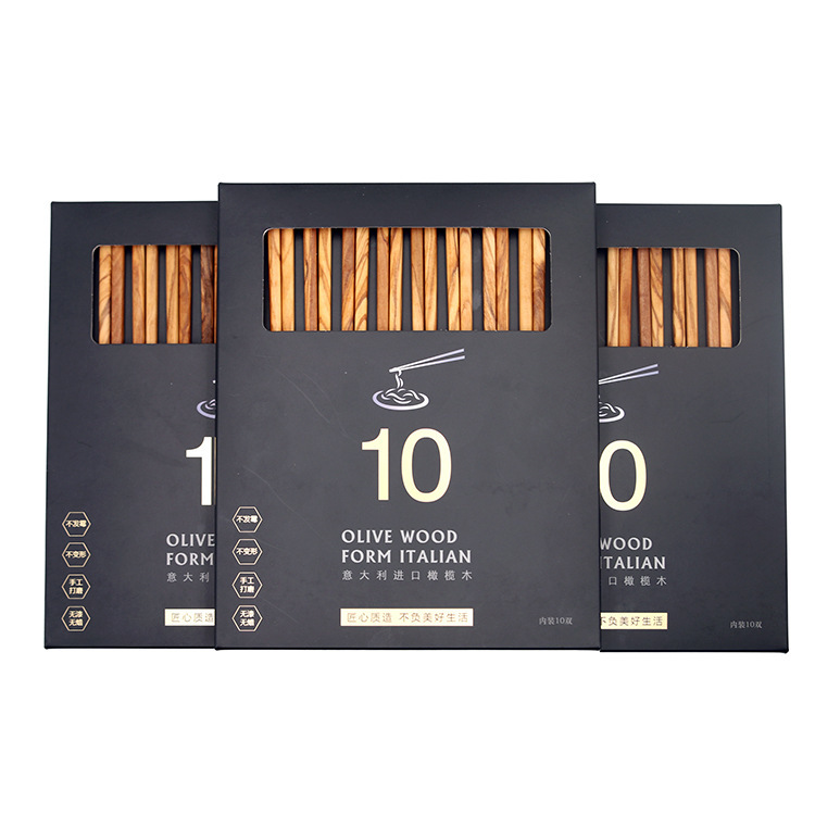 In-Stock Olive Wood Chopsticks, Unpainted and Unwaxed, Bulk Gift Box Set, Tableware Chopsticks, Italian Imported Olive Wood