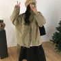 韩国冬季新款宽松卡其