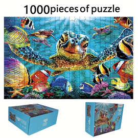 1000片白卡纸制拼图成人减压卡通风景艺术画益智儿童玩具礼物