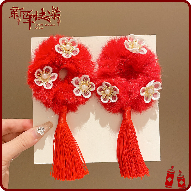 Horquilla Infantil con Borlas Chinas Hecha a Mano para Año Nuevo y Hanfu