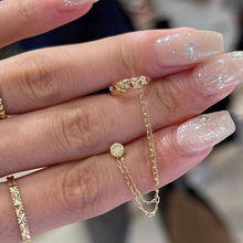 日系流苏耳圈耳骨夹闪钻链条一体耳钉小众轻奢高级感独特耳环耳饰