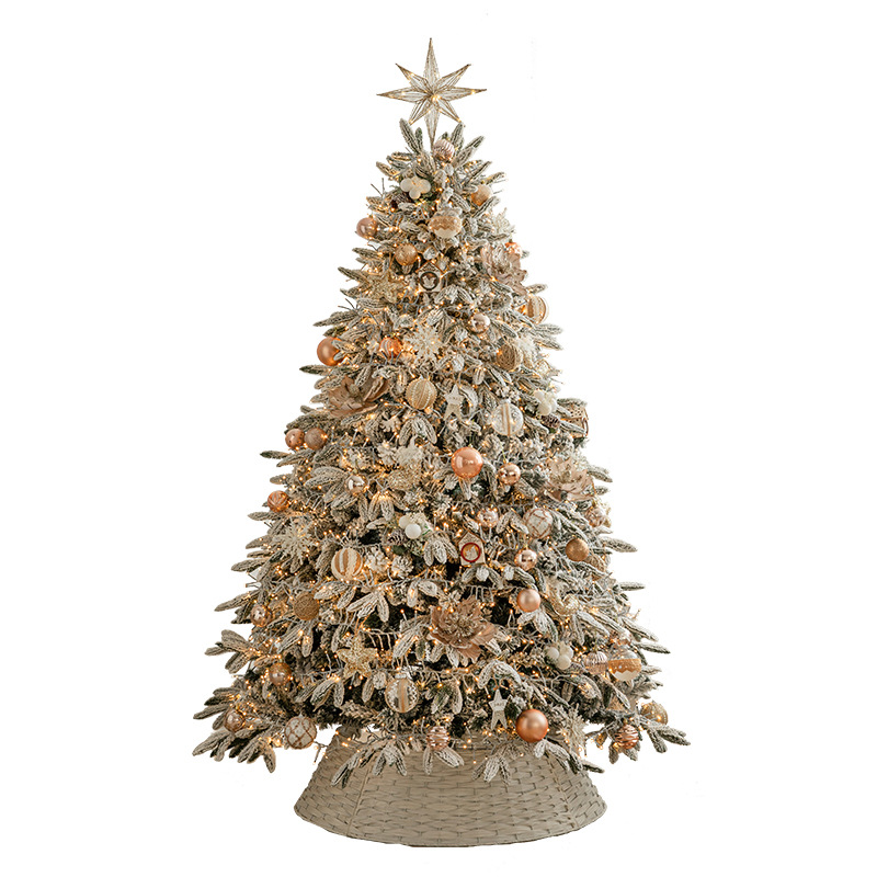 Nuevo paquete de árbol de Navidad de hojas mixtas de PE de lujo cifrado decoración doméstica decoración de atmósfera decoración de gran tamaño decoración