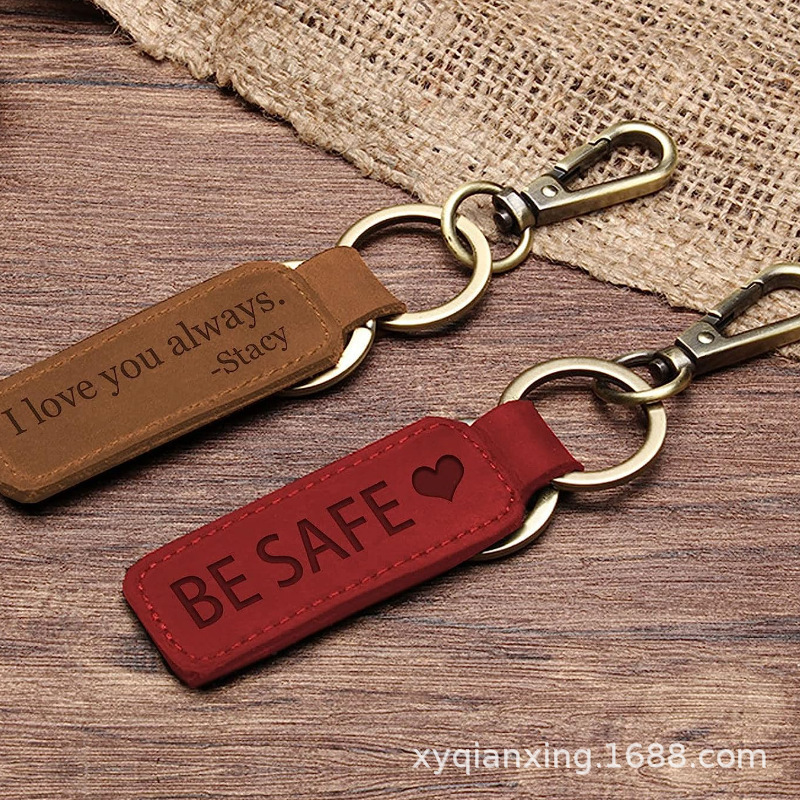 Transfronterizos retro llavero de cuero llavero de automóvil colgante de llavero publicidad promocional regalo bolsas colgante