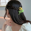 Elegant crab pin, big shark, sophisticated hair accessory, hairgrip, sunflower, South Korea