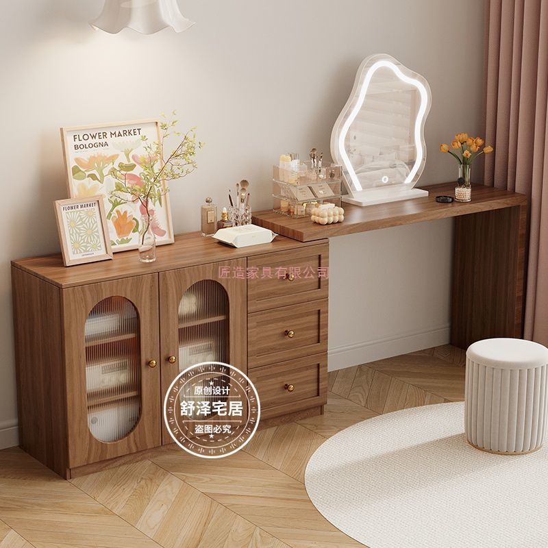Dressing Table Simple Modern Bedroom Cupboard Integrated 2025 New Accessible Luxury High-End Master Bedroom with Light Makeup Table