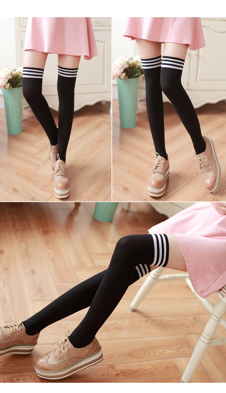 Japanese solid color long tube socks