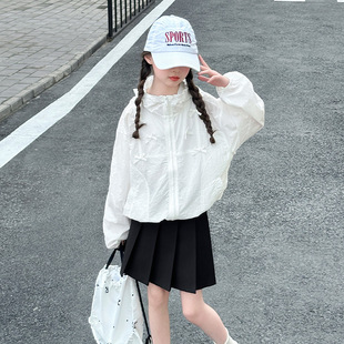 Girls' Sunscreen Coat Hooded Coat Summer 2025 New Girls' Stylisness Bow Thin Top Fashionable Summer