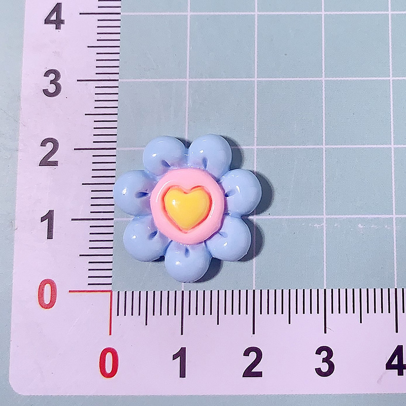 Nuevo color macarón amor flor accesorios de resina DIY adornamiento de cabello de caso de teléfono móvil agujero de hebilla de zapatos agujero material hecho a mano